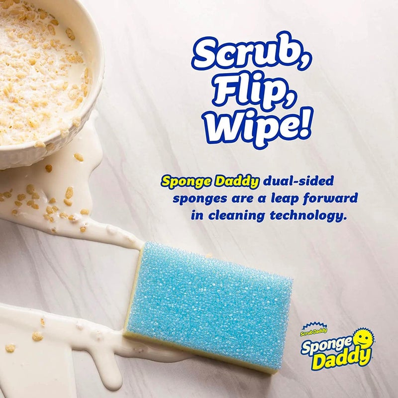Scrub Daddy Extra Large Sponge Daddy - Bulk Kitchen Sponges for Cleaning Different Rooms & Surfaces - Dual-Sided Dish Scrubber with FlexTexture Foam (18 Count) - Image 2