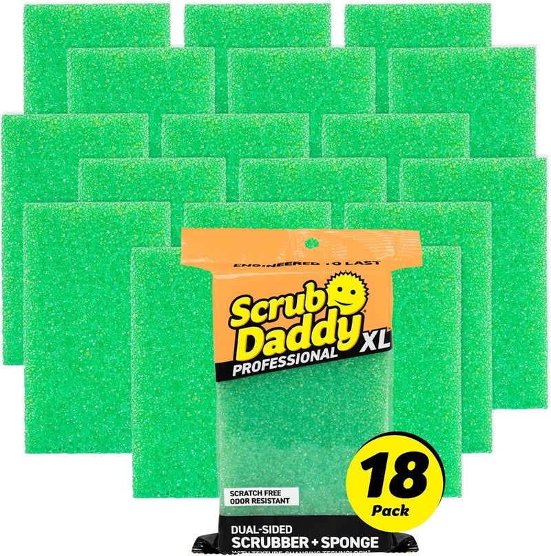 Scrub Daddy Extra Large Sponge Daddy - Bulk Kitchen Sponges for Cleaning Different Rooms & Surfaces - Dual-Sided Dish Scrubber with FlexTexture Foam (18 Count) - Image 1