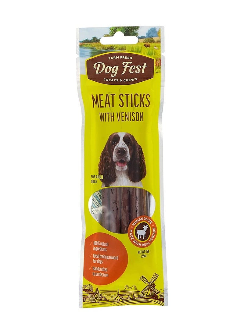 Dog Fest - Meat Sticks with Vension for Adult Dogs 45g - Image 1