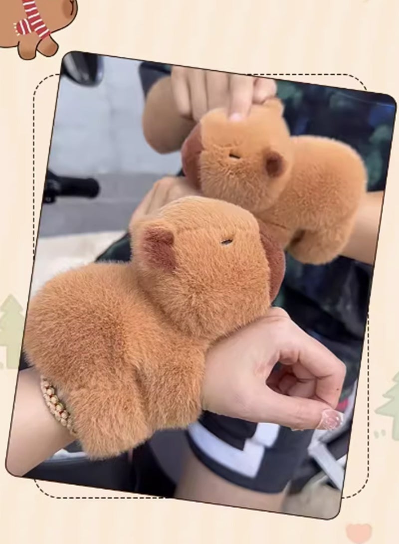 GIFT Cute Plush Capybara Toy Wrist Snap Ring Toy - Image 2