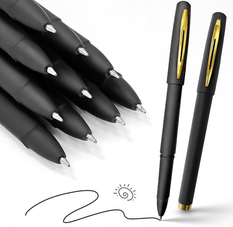 Rollerball Pens 24-Piece Set 0.5mm Extra Fine Point Quick-Dry Liquid Gel Ink - Smear-Free Smooth Writing Pens for School Office Artists
