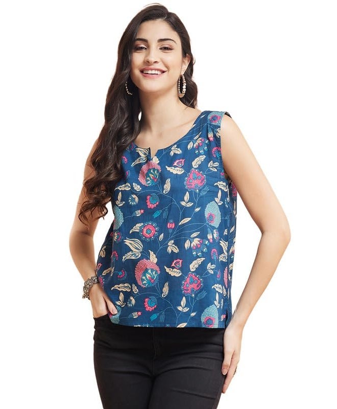 InWeave Blue Pink Kalamkari W/U TOP - Image 1