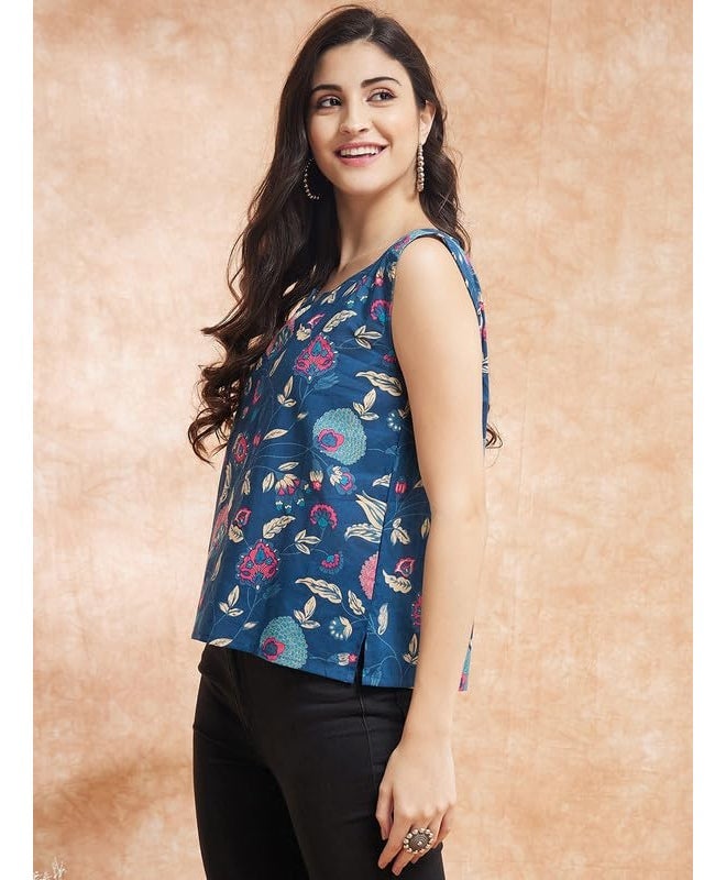 InWeave Blue Pink Kalamkari W/U TOP - Image 2