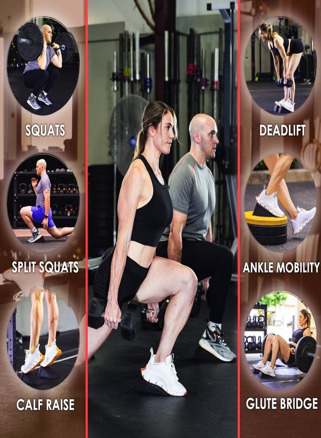 Gym Docs - Squat Wedge Block (Pair) Adjustable Non-Slip Slant Board for Elevated Heel Squats, Deadlift, Calf Stretcher - Doctor Designed Physical Therapy Equipment for Strength Training, Stretching. - Image 3