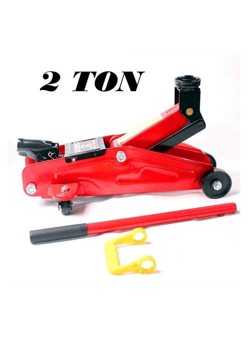 Generic 2 Ton Car Hydraulic Trolley Floor Jack + Car Tire Repair Tool Kit Car Tire Puncture Repair Kit  - Image 1