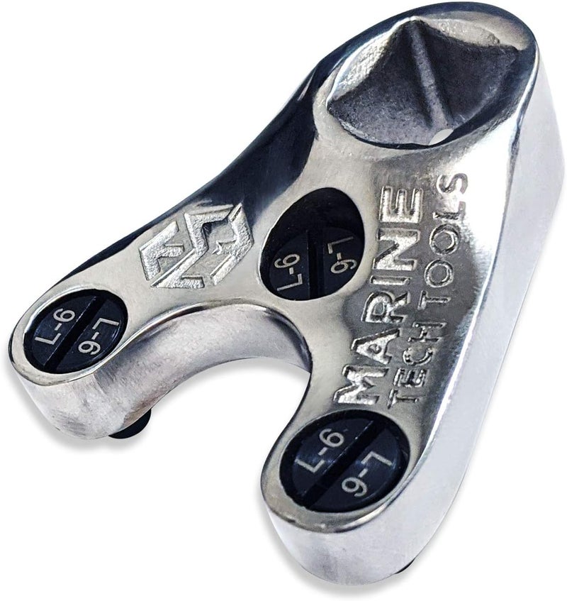 M Marine Tech Tools Marine Tech Tools 35mm Outboard Pin Wrench (AMT0009) with L-6 Pins, Spanner Wrench, Tilt Cap Removal tool, Tilt Caps fit SHOWA Manufactured Units, Yamaha, Suzuki, Johnson, Honda, & Evinrude - Image 1