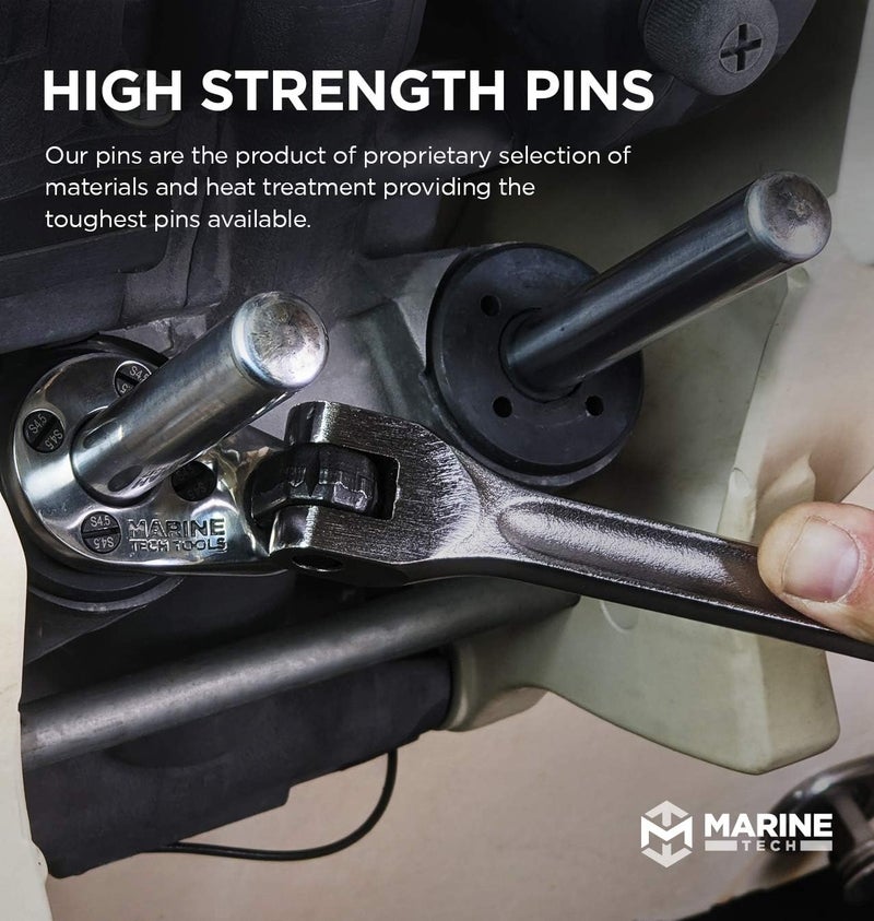 M Marine Tech Tools Marine Tech Tools 35mm Outboard Pin Wrench (AMT0009) with L-6 Pins, Spanner Wrench, Tilt Cap Removal tool, Tilt Caps fit SHOWA Manufactured Units, Yamaha, Suzuki, Johnson, Honda, & Evinrude - Image 4