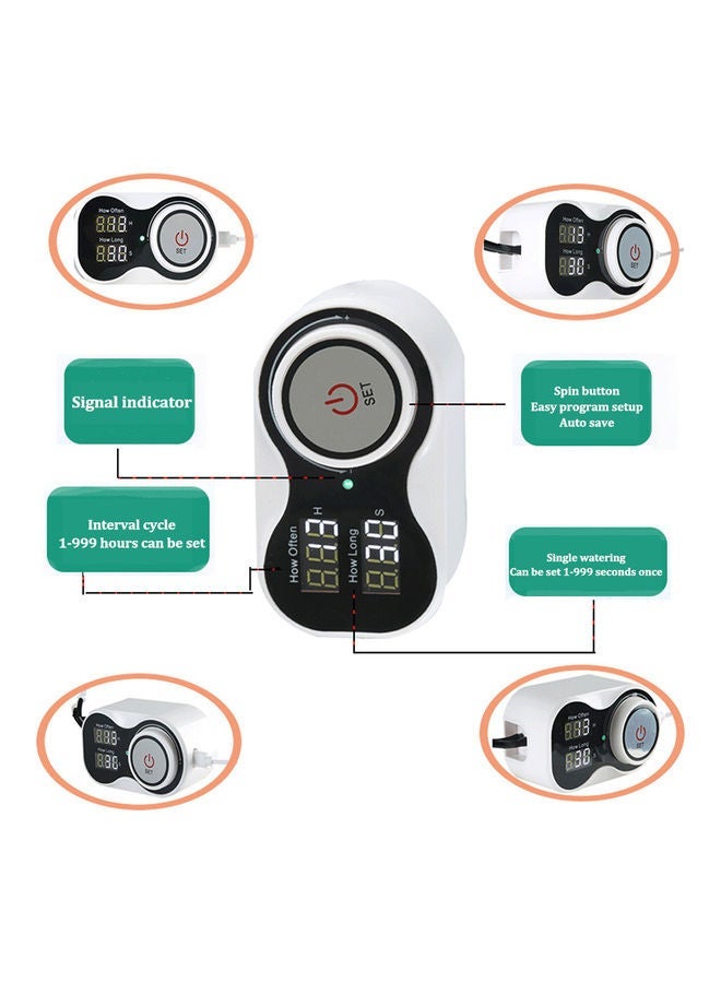 NIBEMINENT Intelligent Automatic Flower Watering Device With Data Cable Black/White - Image 3