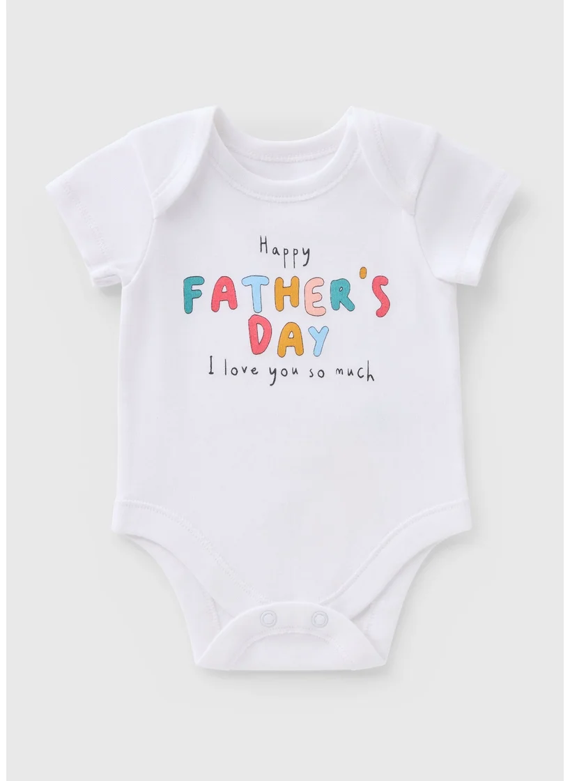 Matalan Baby White Fathers Day Bodysuit
