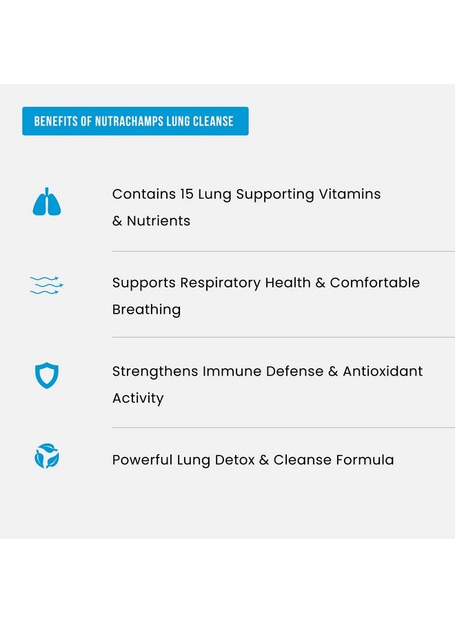 NutraChamps - Lung Detox & Cleanse | Mullein Leaf Capsules | 15-In-1 Lung Health Formula for Respiratory, Immune & Mucus Support | 10:1 Mullein Leaf Extract (3000mg Equivalent) | Vegan Lung Support Supplement - Image 1