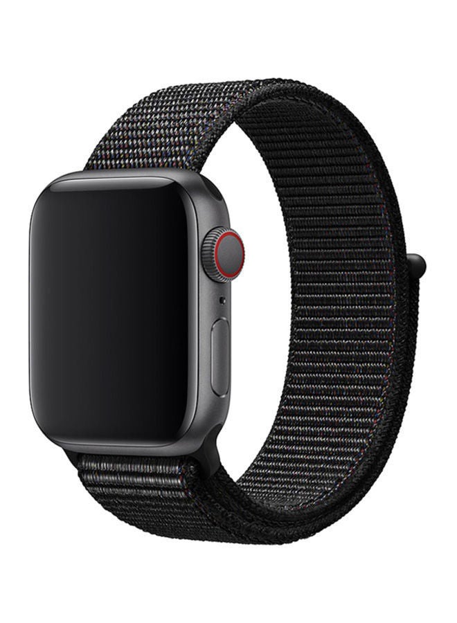 NIBEMINENT Sports Loop Replacement Wrist Band For Apple Watch 44mm Black Sport  - Image 3