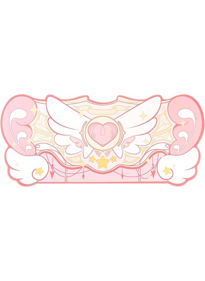 GEEKSHARE Large Gaming Mouse Pad Pink Non Slip Rubber Back Mouse Pad Big Waterproof Mat For Keyboard And Mouse Perfect For Gaming Or Home Office Work Star Wings Pink  - Image 1