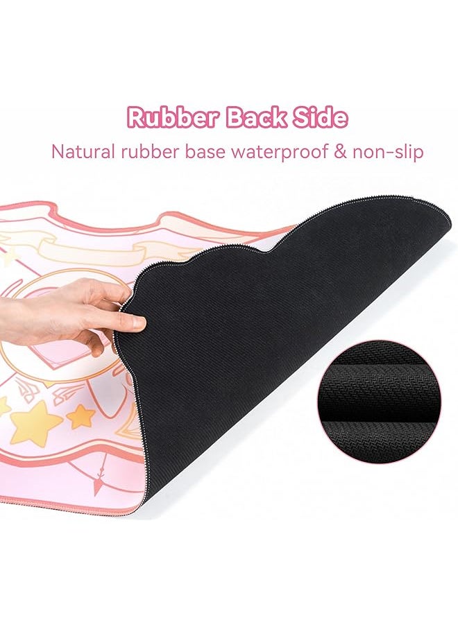 GEEKSHARE Large Gaming Mouse Pad Pink Non Slip Rubber Back Mouse Pad Big Waterproof Mat For Keyboard And Mouse Perfect For Gaming Or Home Office Work Star Wings Pink  - Image 3