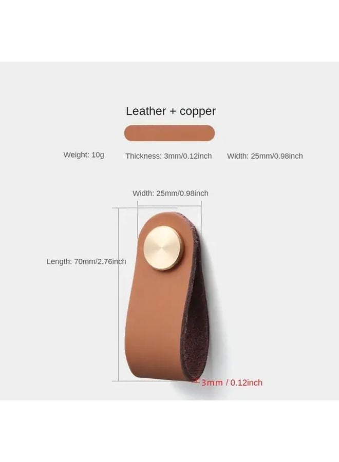 Nordic Style Anti Collision Leather Handles 4pcs 2 76in Brass Centers For Cabinets Wardrobes Drawers - Image 4