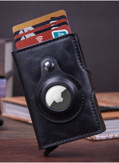 Rfid Card Holder Men's Wallet Small Leather Ultra-Thin Wallet Airtag Air Tag Mini Wallet