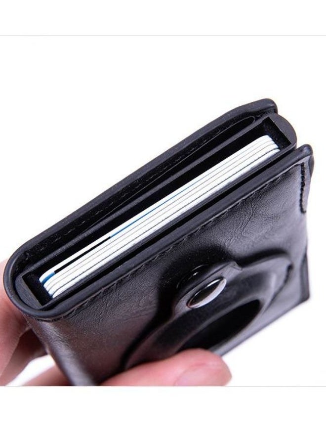 In Air - Rfid Card Holder Men's Wallet Small Leather Ultra-Thin Wallet Airtag Air Tag Mini Wallet - Image 1
