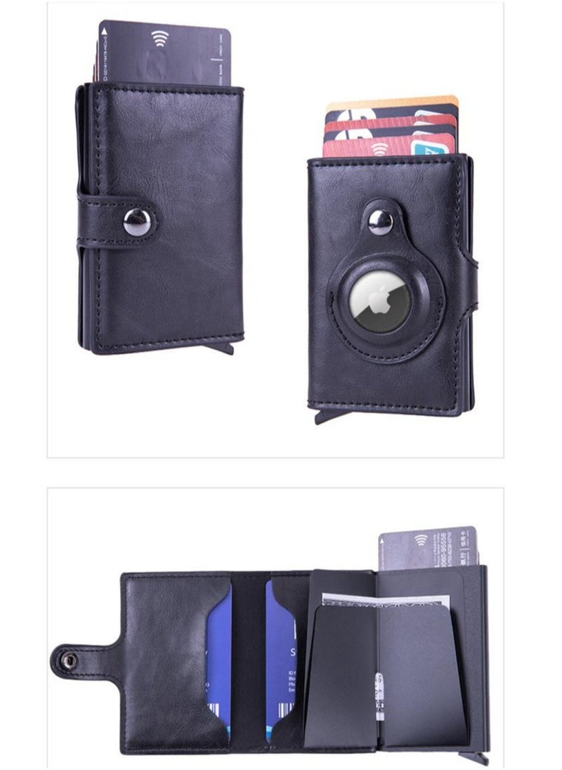 In Air - Rfid Card Holder Men's Wallet Small Leather Ultra-Thin Wallet Airtag Air Tag Mini Wallet - Image 1