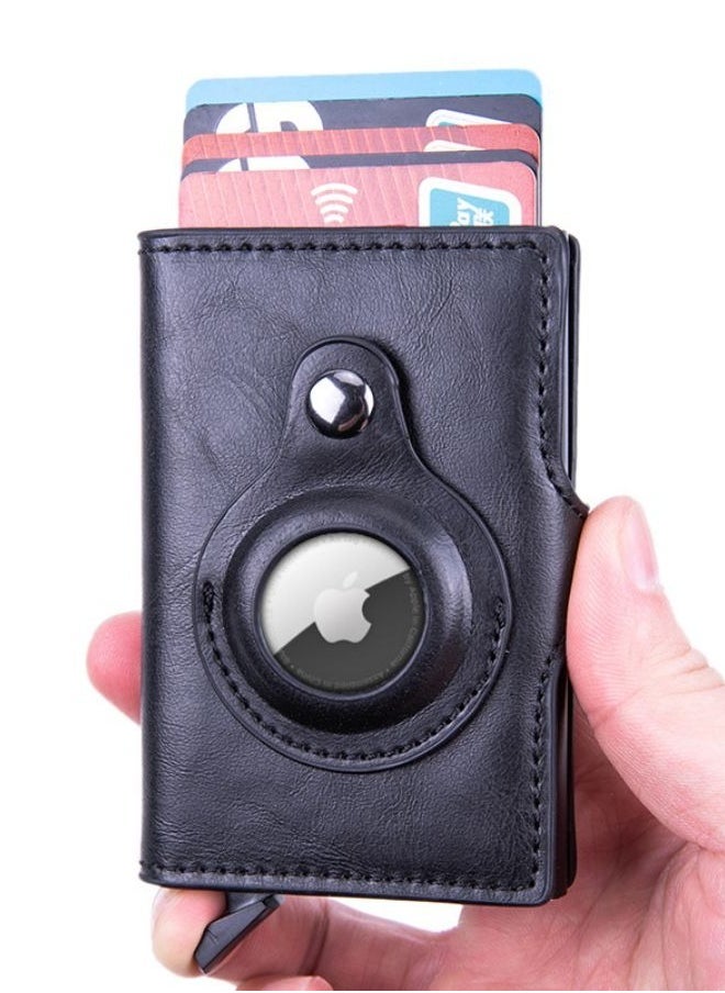 In Air - Rfid Card Holder Men's Wallet Small Leather Ultra-Thin Wallet Airtag Air Tag Mini Wallet - Image 1