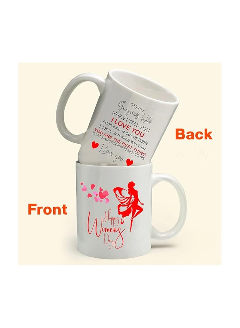 PRINTSHOP4ME Ceramic Mug Gift For Lovely Wife In International Women's Day Perfect Present For Wify Gifts For Wife&Romatic Gifts Personalized Ceramic Cup Gift For Her,Wife Gifts For Women  - Image 3