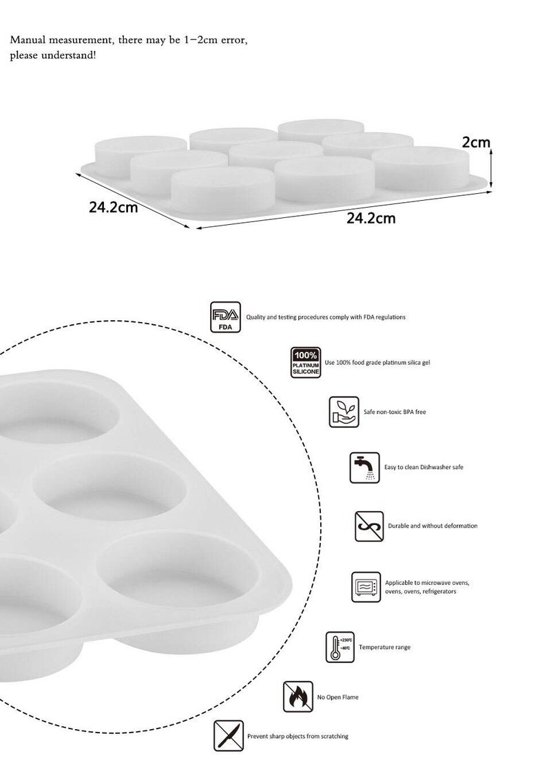 PURENSO Purenso Select Silicone 9 Cavities Cylinder Round MouldMold for Making Soap PUR101503  - Image 2