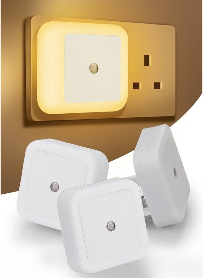 Aijmil مجموعة من 3 مصابيح ليلية LED مثبتة على الحائط، ضوء ليلي 0.5 وات، مستشعر ضوء من الغسق إلى الفجر، إضاءة ليلية تلقائية التشغيل/الإيقاف لغرفة الأطفال والبالغين وغرفة النوم والحمام والممر والمطبخ - Image 1