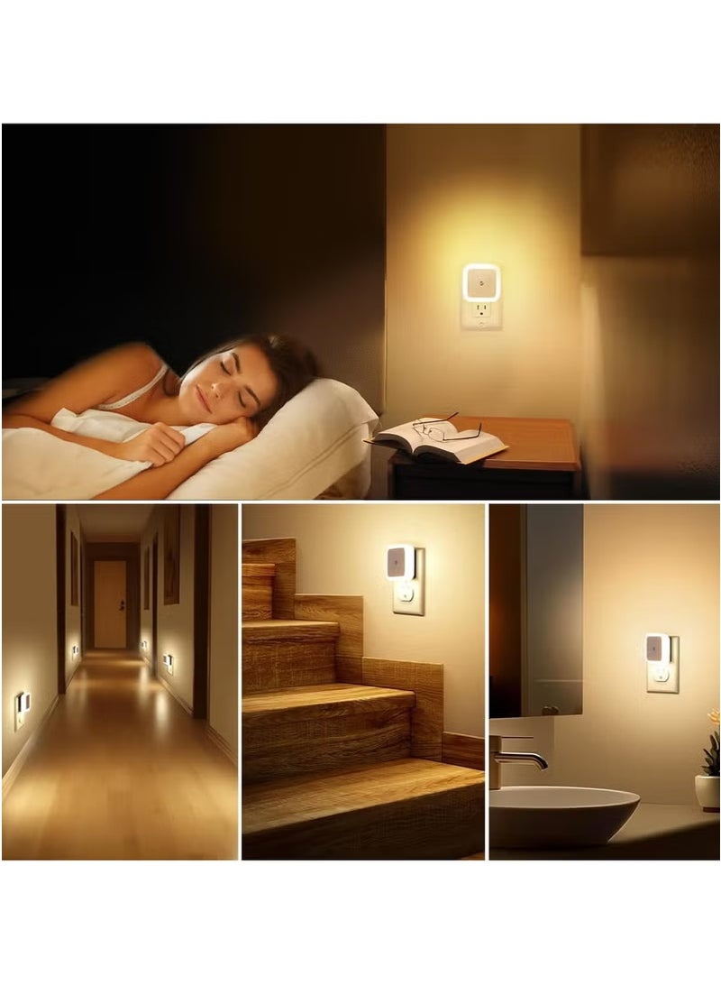 Aijmil مجموعة من 3 مصابيح ليلية LED مثبتة على الحائط، ضوء ليلي 0.5 وات، مستشعر ضوء من الغسق إلى الفجر، إضاءة ليلية تلقائية التشغيل/الإيقاف لغرفة الأطفال والبالغين وغرفة النوم والحمام والممر والمطبخ - Image 2