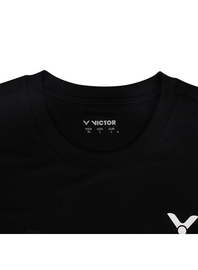 Victor Badminton Short-Sleeve T-Shirt T-39005C, Black, Breathable Style, Size L - Image 3