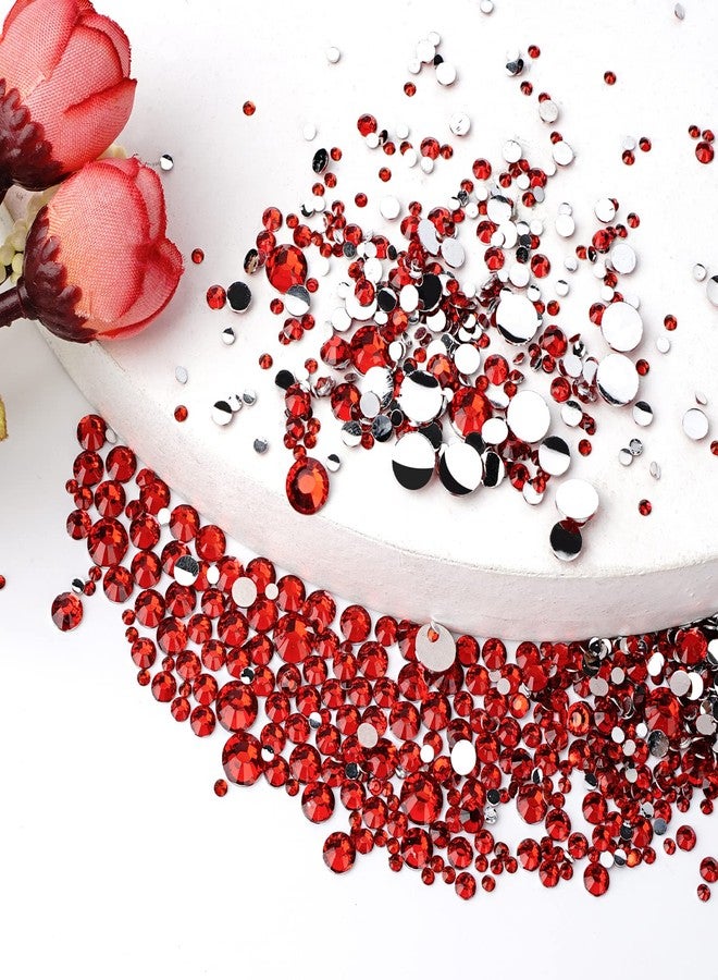 Canvalite 2784PCS Red Rhinestones Flat Back Gems, Nail Rhinestones Gems with 5Pcs Jewelry Glues, Pick Up Tweezers and Diamonds Picker Dotting Pen, Tools for Nail Art, Clothes, Face, Crafts - Image 5