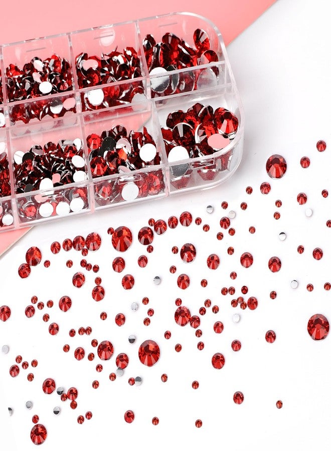 Canvalite 2784PCS Red Rhinestones Flat Back Gems, Nail Rhinestones Gems with 5Pcs Jewelry Glues, Pick Up Tweezers and Diamonds Picker Dotting Pen, Tools for Nail Art, Clothes, Face, Crafts - Image 3