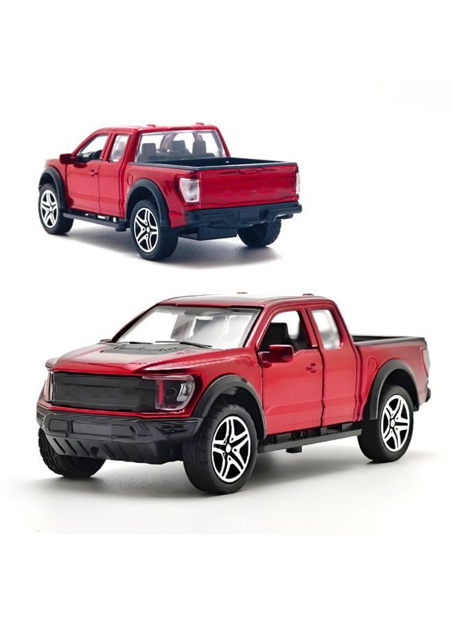 HALAMODO 1:36 Alloy Off-Road Pickup Truck Model , Pull-Back Toy Car , Model Car for Kids Boy Girl Gift , Collectible Display , Red - Image 1