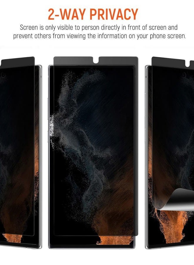 Newspoint حامي شاشة الخصوصية لجهاز Galaxy S22 Ultra، [متوافق مع الكيس] [يدعم فتح بصمة الإصبع] فيلم ناعم لجهاز Samsung Galaxy S22 Ultra 5G (6.8")، لاصق كامل، مقاوم للخدش، ملائم للمنحنيات ثلاثية الأبعاد، حساس للمس - Image 3