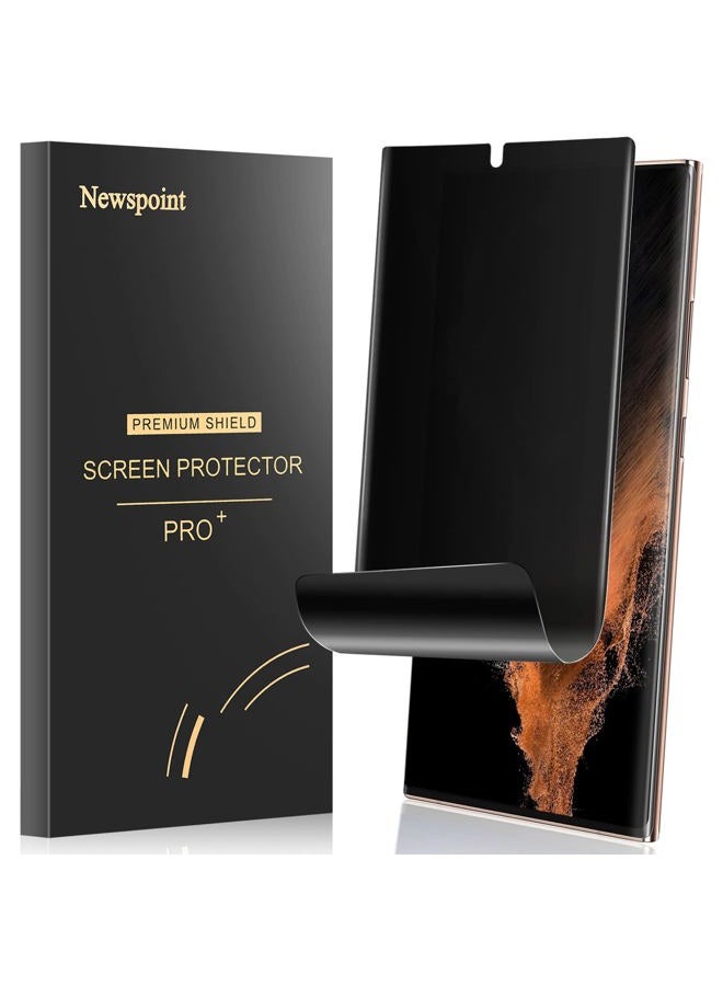 Newspoint حامي شاشة الخصوصية لجهاز Galaxy S22 Ultra، [متوافق مع الكيس] [يدعم فتح بصمة الإصبع] فيلم ناعم لجهاز Samsung Galaxy S22 Ultra 5G (6.8")، لاصق كامل، مقاوم للخدش، ملائم للمنحنيات ثلاثية الأبعاد، حساس للمس - Image 1