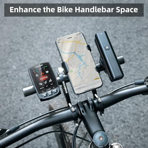 ROCKBROS Bike Handlebar Extender Double Bike Handlebar Bracket Bicycle Handlebar Extension Lightweight Durable for Holding Bicycle Speedometer GPS Phone Mount Holder1Pcs - Image 3