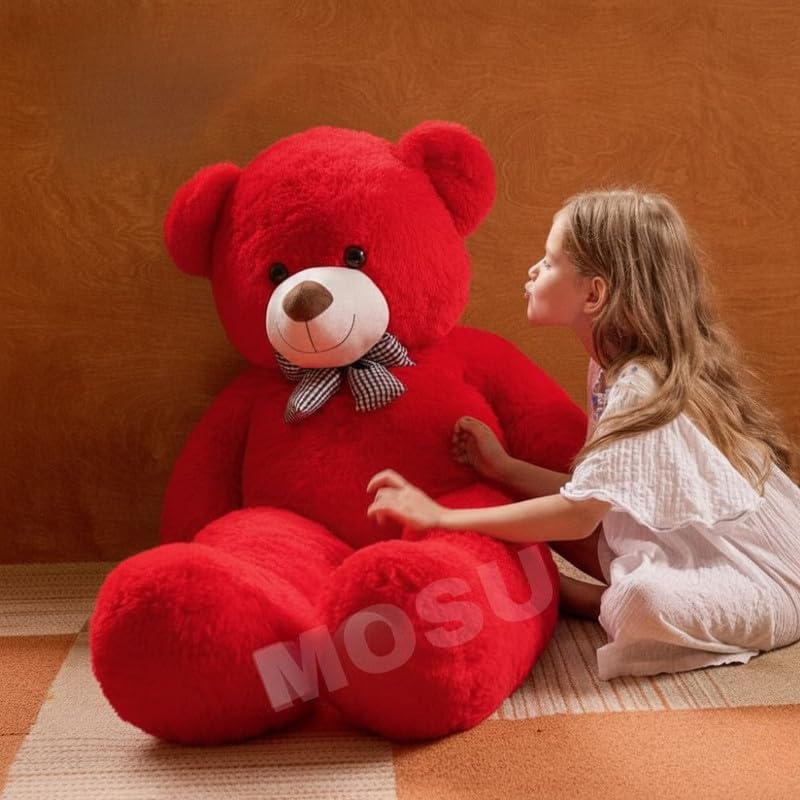MOSU Giant Teddy Bear 6 Feet Big Red Stuffed Animal Stuffed Bears, Valentines Teddy Bear Gift for Women Girlfriend Boyfriend, Soft Lifesize Bear Plush for Girl Boy, Plush Gift for Kids (6 Feet) - Image 3