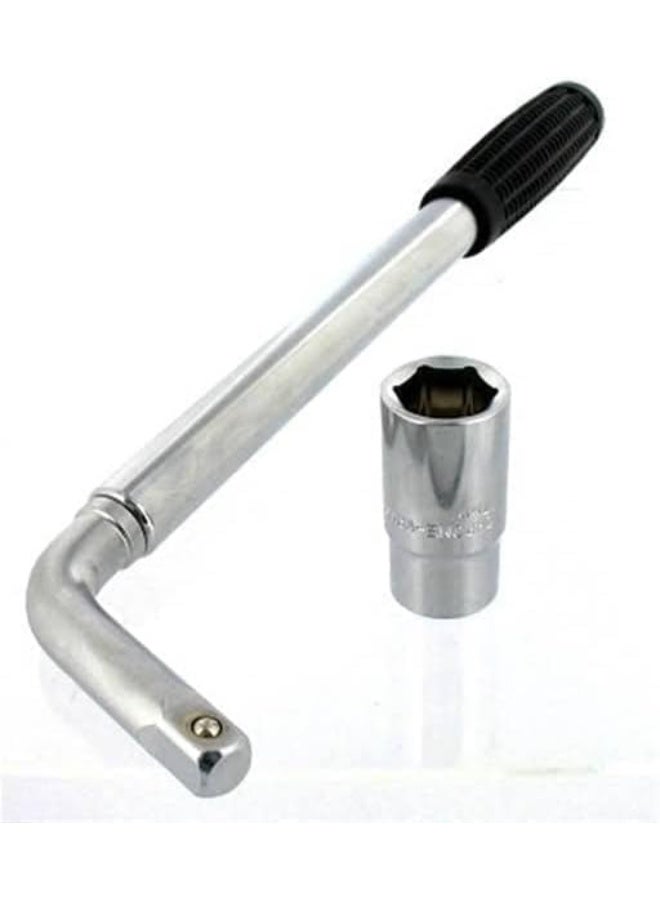 Al-Aqrab Extendable Wheel Nut Wrench – Telescopic Tire Screw Tool with 17/19/21/23mm Sockets – Heavy Duty L-Type Lug Wrench with Ergonomic Power Grip - Image 5