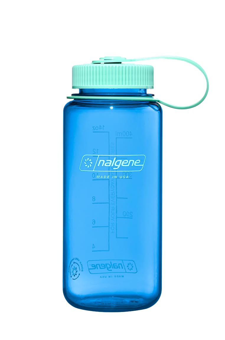 Nalgene Water Bottle - Lightweight Sustain Tritan BPA-Free Shatterproof Bottle for Backpacking  Hiking  Gym  16 OZ  Wide Mouth  Cornflower Blue - Image 1
