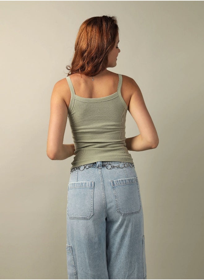 American Eagle - AE Cropped Classic Tank Top - Image 1