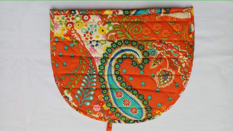 Malan Bai Mandala Tea Cozy Cover Orange Hand Block Winter Tea Cozy Cotton Tea Kettle Warmer Pot Cover Hot Coffee Cover Handamde Kitchen Décor Brand: Malan Bai - Image 1