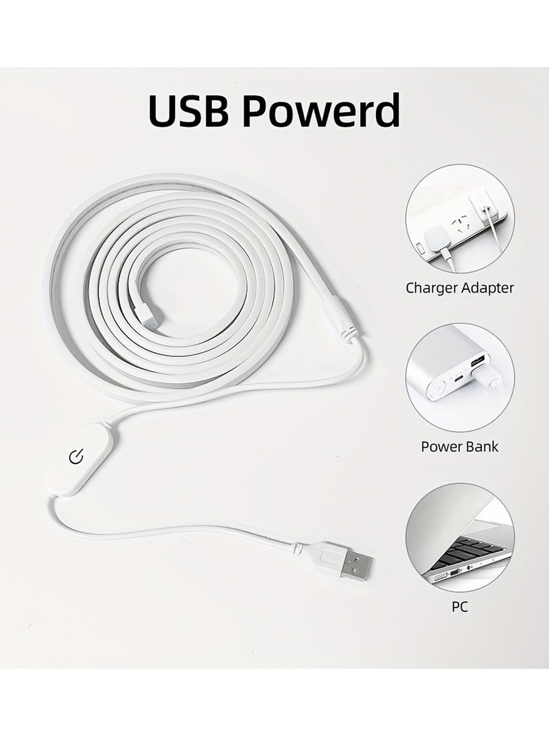 HOMESTAR 3M - Touch Control LED Neon Lights Strip, 5V 3000K USB Powered Dimmable Rope Lights, Waterproof Flexible Strip Light for Indoor Outdoor DIY Decor (Warm White) - Image 4