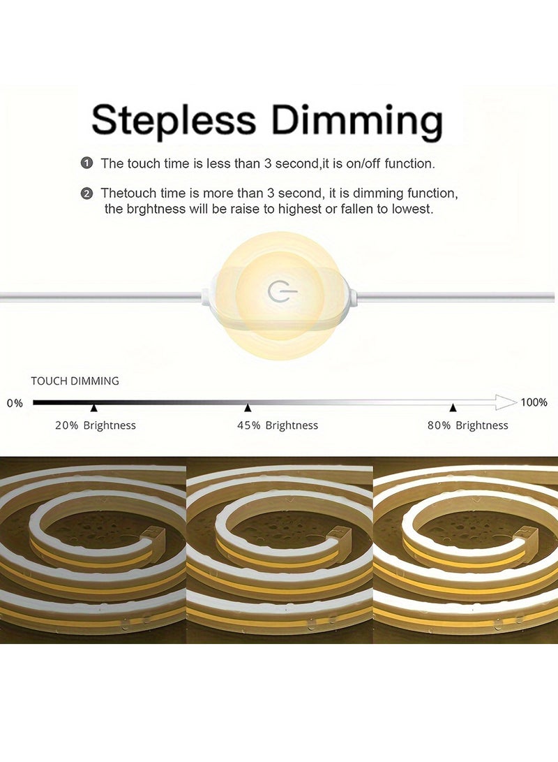 HOMESTAR 3M - Touch Control LED Neon Lights Strip, 5V 3000K USB Powered Dimmable Rope Lights, Waterproof Flexible Strip Light for Indoor Outdoor DIY Decor (Warm White) - Image 3