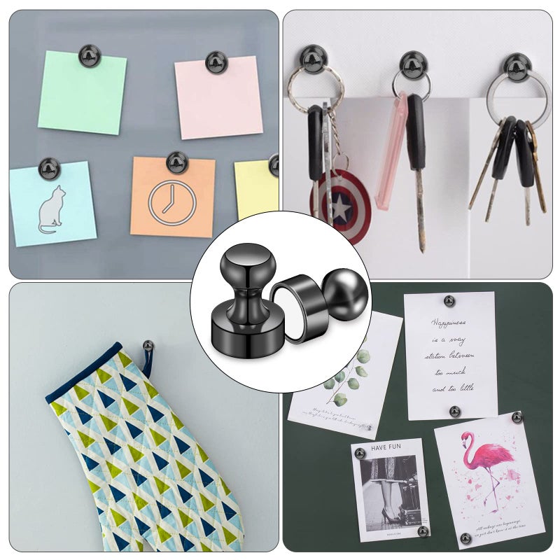 LOVIMAG Fridge Magnets 20Pcs Refrigerator Whiteboard Small Strong Magnet Classroom Kitchen Accessories Decorative Locker Set Decor Must Haves Office Calendar Refrigerador Magnetic Cute Crafts Black - Image 2