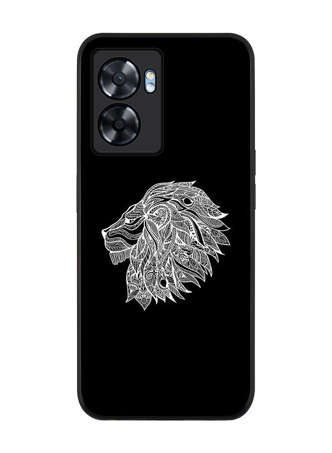 Stylizedd Rugged Black edge case for Oppo A57 Slim fit Soft Case Flexible Rubber Edges Anti Drop TPU Gel Thin Cover - Lion Abstract - Image 1