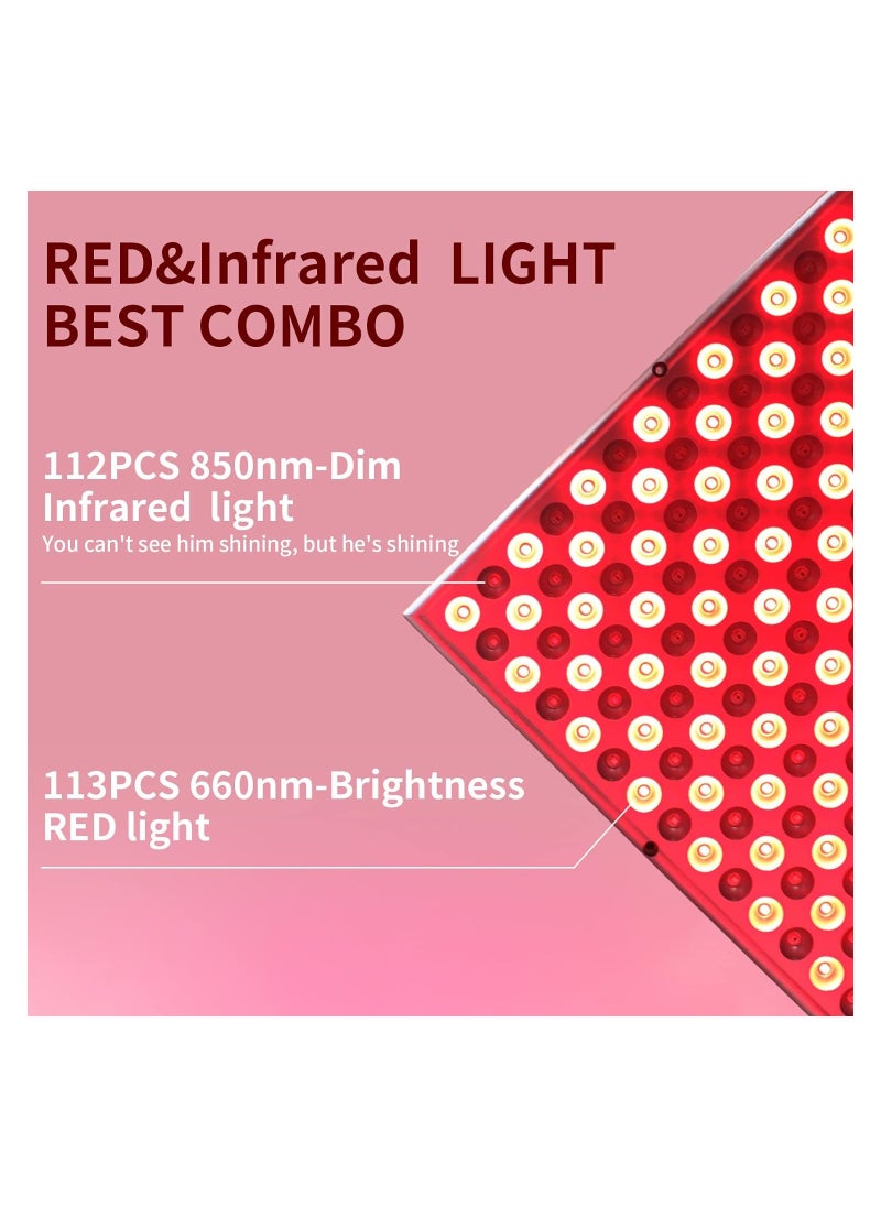 Generic - Red Light Therapy Panel - 660nm Red & 850nm Near Infrared Combo, 12.2" x 12.2", 225 LEDs, Ideal for Full Body Use, Perfect for Beginners in Red & Near Infrared Light Therapy. - Image 1