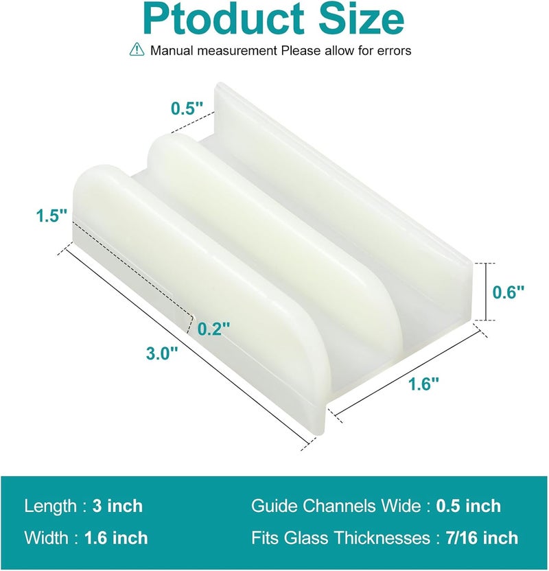 VYH M6219 Sliding Shower Door Bottom Track (Top-Hung Shower Door Track), Suitable for 7/16-inch Thick Glass, 1/2-inch Channels, Glass Shower Door Plastic Track M6219 (1 Pack) - Image 2