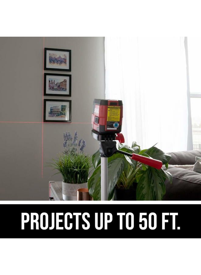 SKIL 50ft. Red Self-Leveling Cross Line Laser Level with Horizontal and Vertical Lines, Rechargeable Lithium Battery with USB Charging Port, Clamp & Carry Bag Included - LL932301 - Image 3