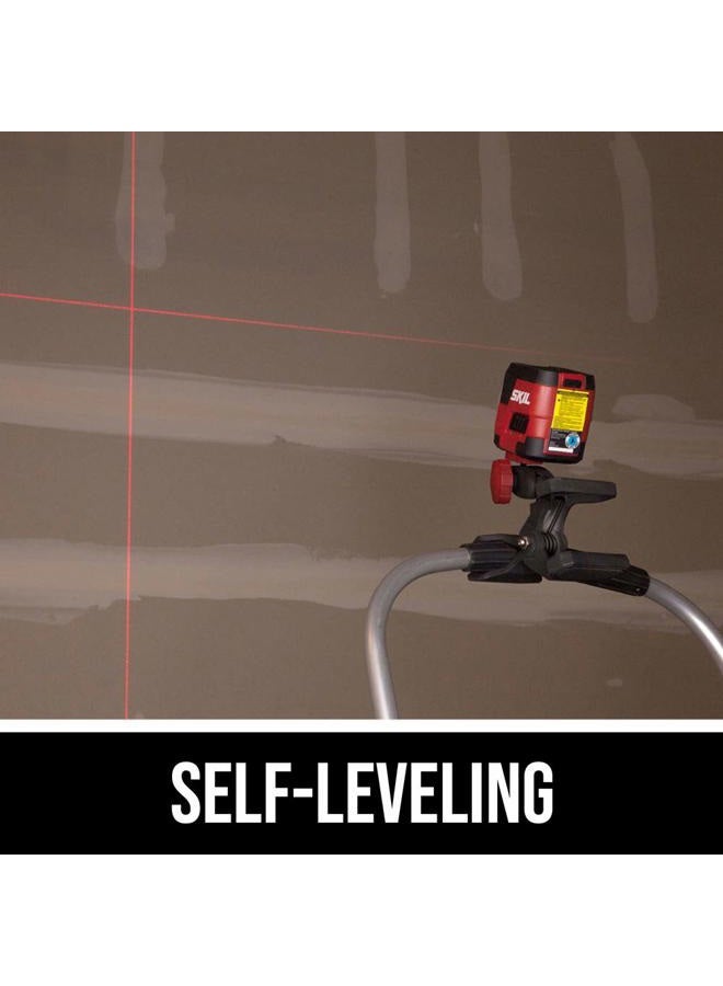 SKIL 50ft. Red Self-Leveling Cross Line Laser Level with Horizontal and Vertical Lines, Rechargeable Lithium Battery with USB Charging Port, Clamp & Carry Bag Included - LL932301 - Image 4
