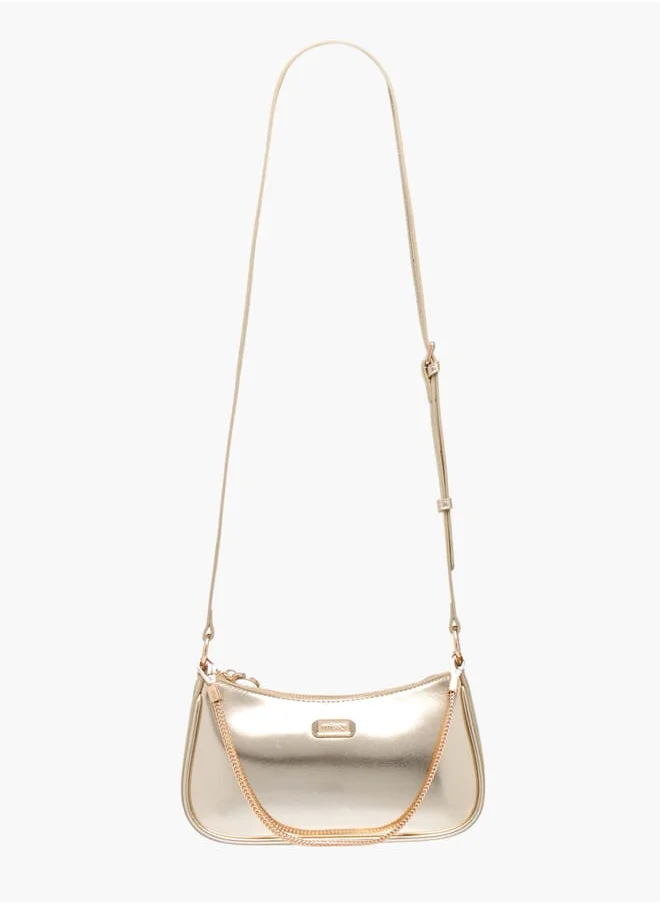 ميسي Womens Missy Metallic Shoulder Bag With Handle And Zip Closure