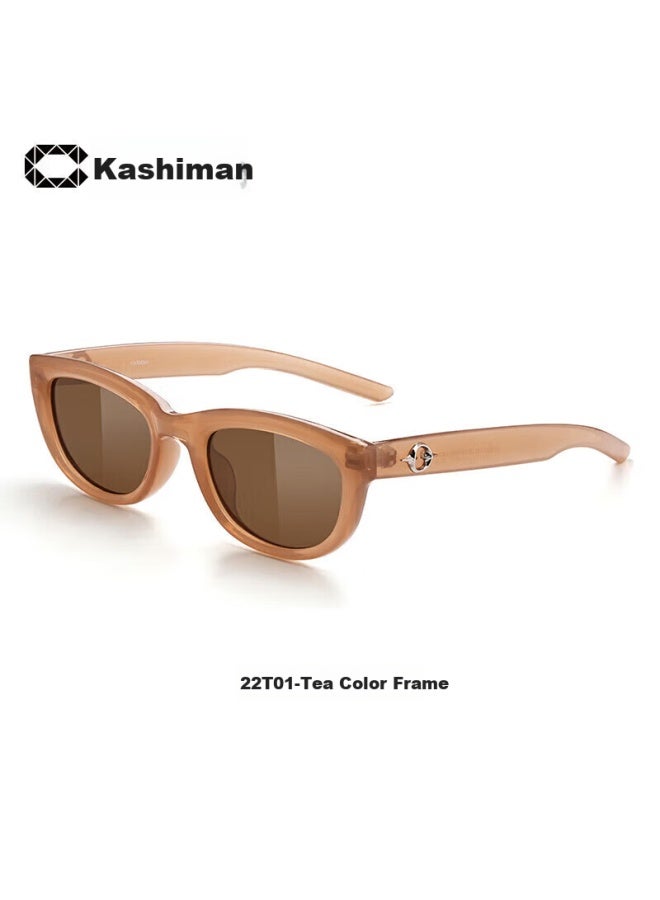 Caxman Gm Cat Eye Sungl For Men And Women, Suitable For Square And Round Faces, Narrow Frame Sungl, Uv Protection, Polarized Lenses, Face-slimming Effect, High-end Eyewear - Image 2