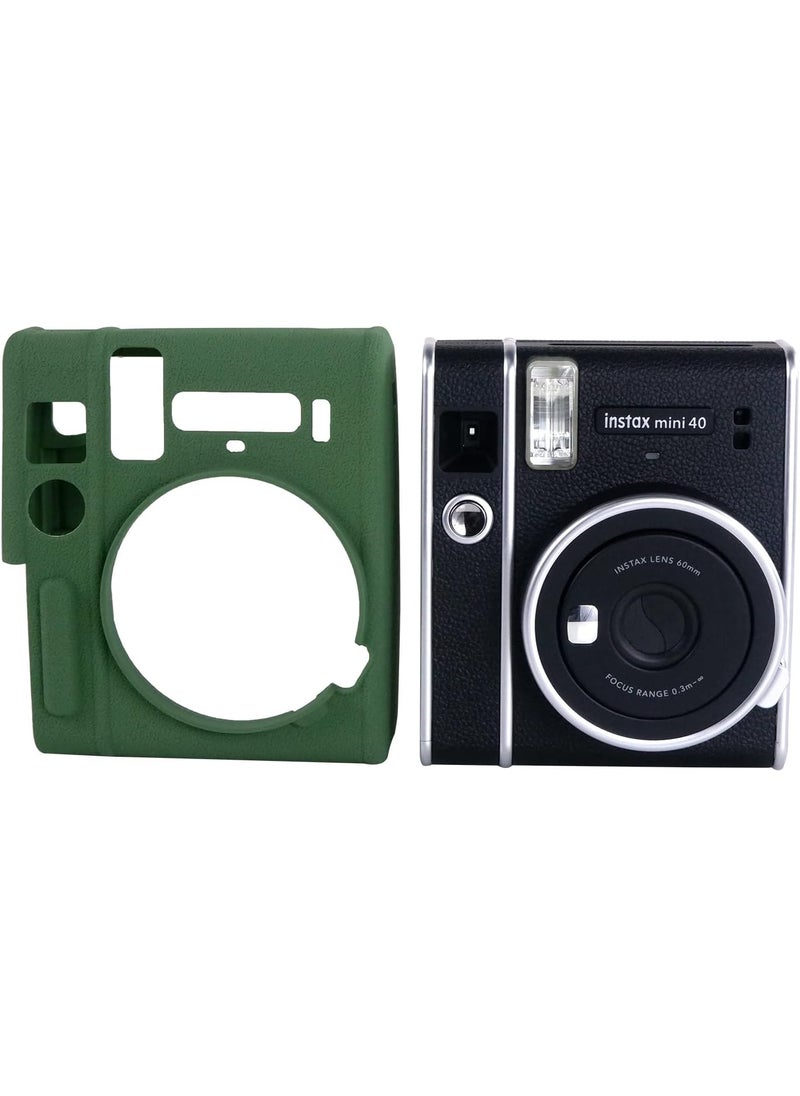 Rieibi Rieibi Mini 40 Case  Silicone Protective Case for Fuji Instax Mini 40 Instant Camera  Soft Rubber Lightweight Case for Fujifilm 40  Green  - Image 2