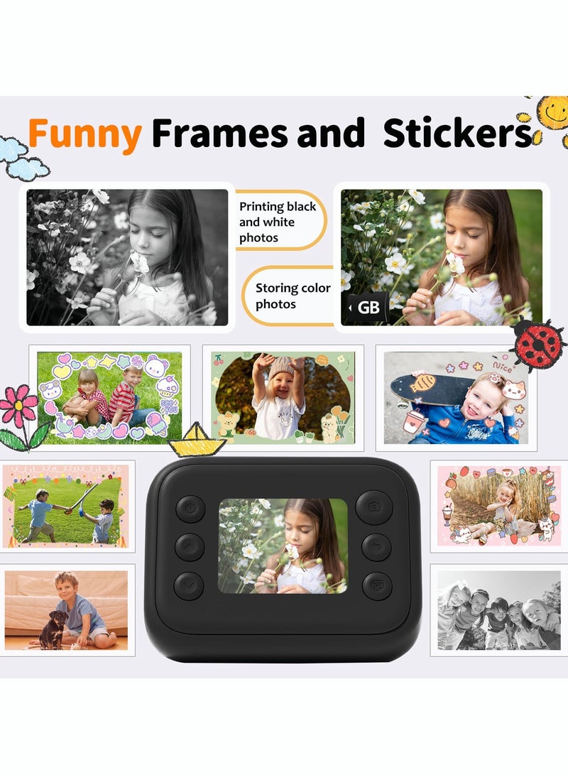 Milatech Instant Print Camera for Kids, 48MP Photos 1080P Digital Video Camera, 32GB Card Black - Image 3